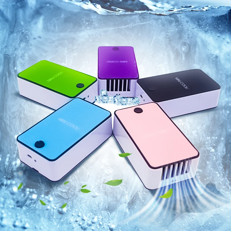 

Handheld Mini Air Conditioner USB Fan Rechargeable Leafless Cooler Fans Silent Desktop Desk Personal Cooling Air Conditioner