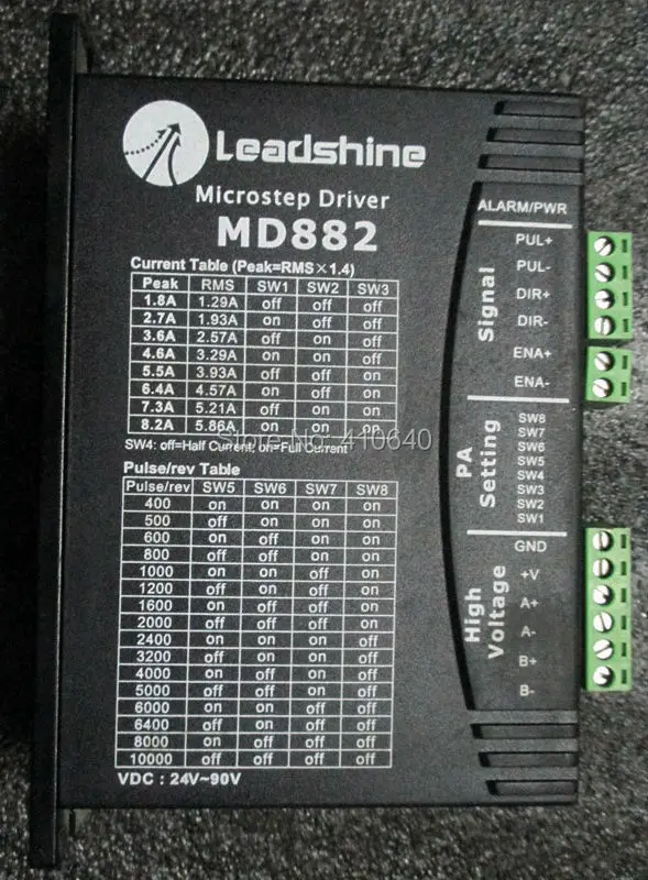 

Leadshine ND882 updated from MD882 Stepper Drive 90VDC 1.8 to 2A curret lower noise and higher performance 3 pieces per lot