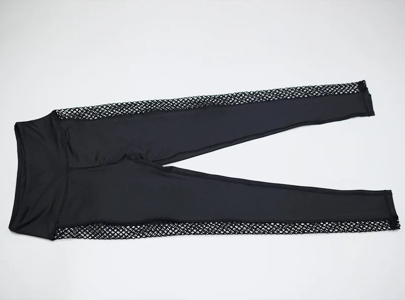 Пикантные сетчатые шить Леггинсы для женщин для с высокой талией, для фитнеса брюки девочек Push Up эластичные Бодибилдинг костюмы спорти