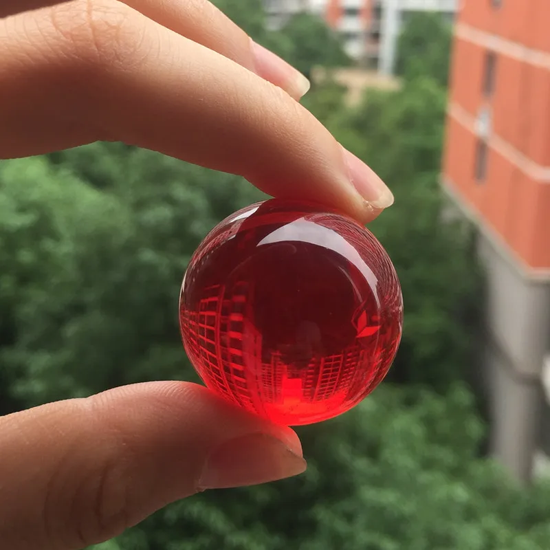 10 цветов, Новое поступление, прозрачный хрустальный шар, Азиатский натуральный кварц, прозрачный Кристальный исцеляющий шар, шар 40 мм, добавить основание - Цвет: Красный