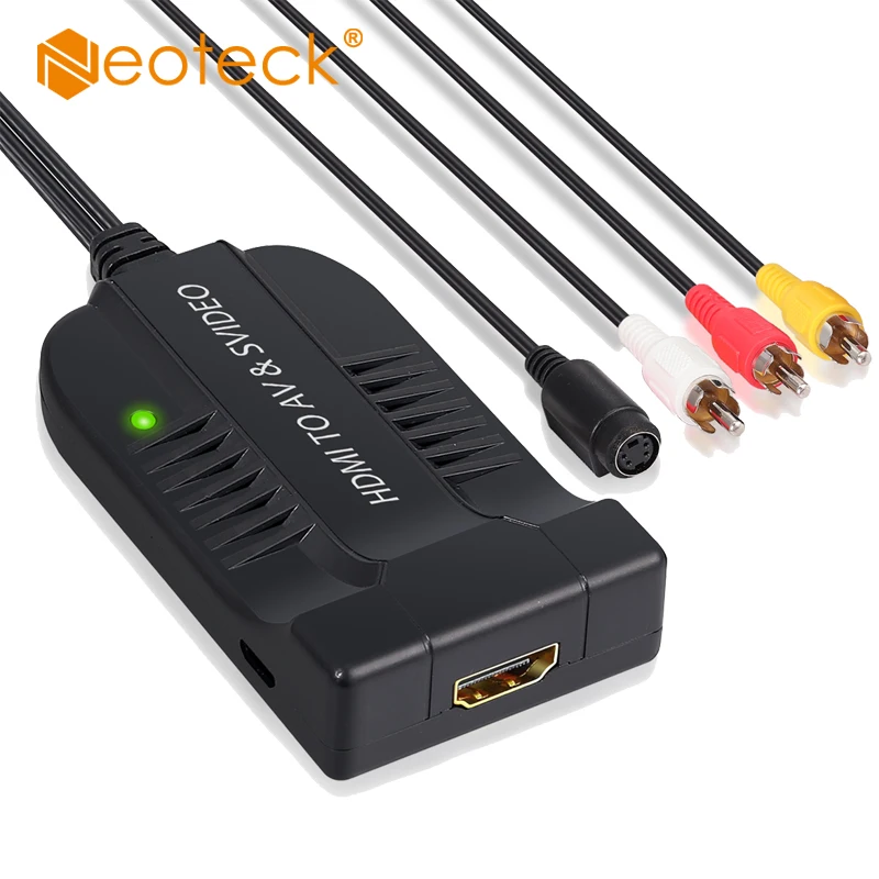 Neoteck HDMI К AV CVBS S видео конвертер адаптер композитный R/L аудио HDMI2AV 1080P с кабелем для