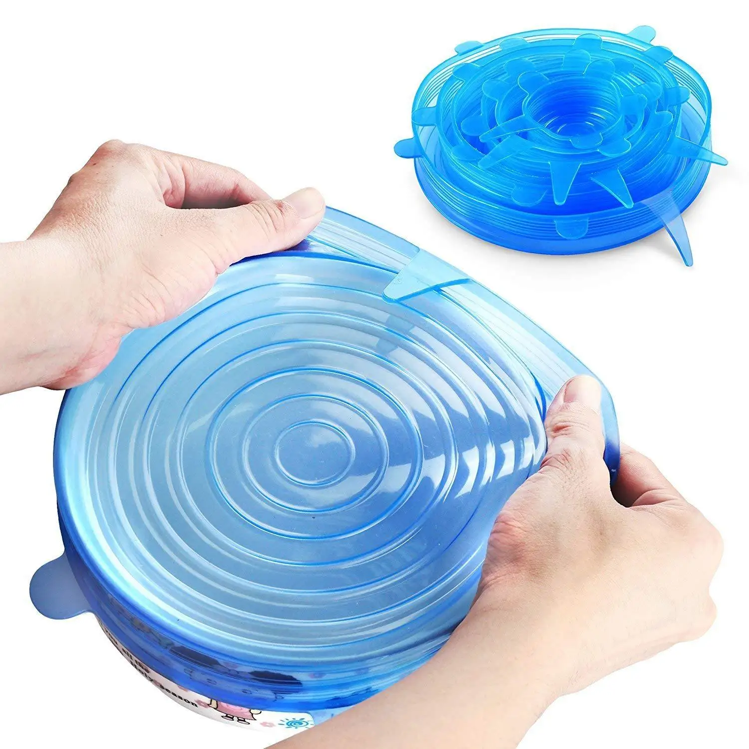 15,silicon stretch lids universal lid Silicone food wrap bowl pot lid