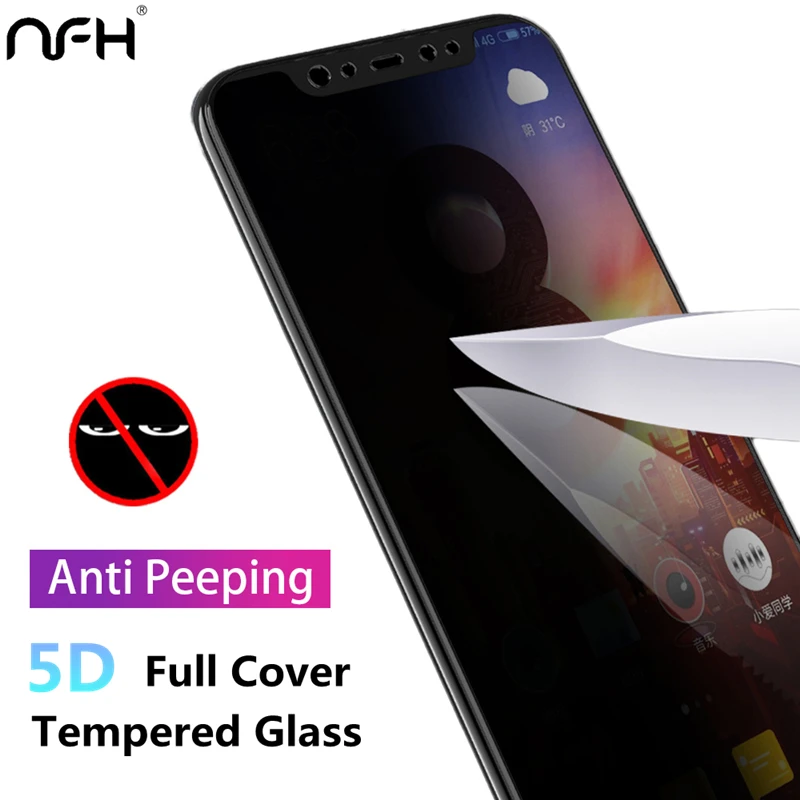 

5D Full Cover Anti Spy Privacy Tempered Glass For Xiaomi Redmi Note 7 Mi 9 SE Screen Protector Case On MI 8 Mi 9 MIX 3 2S Glass