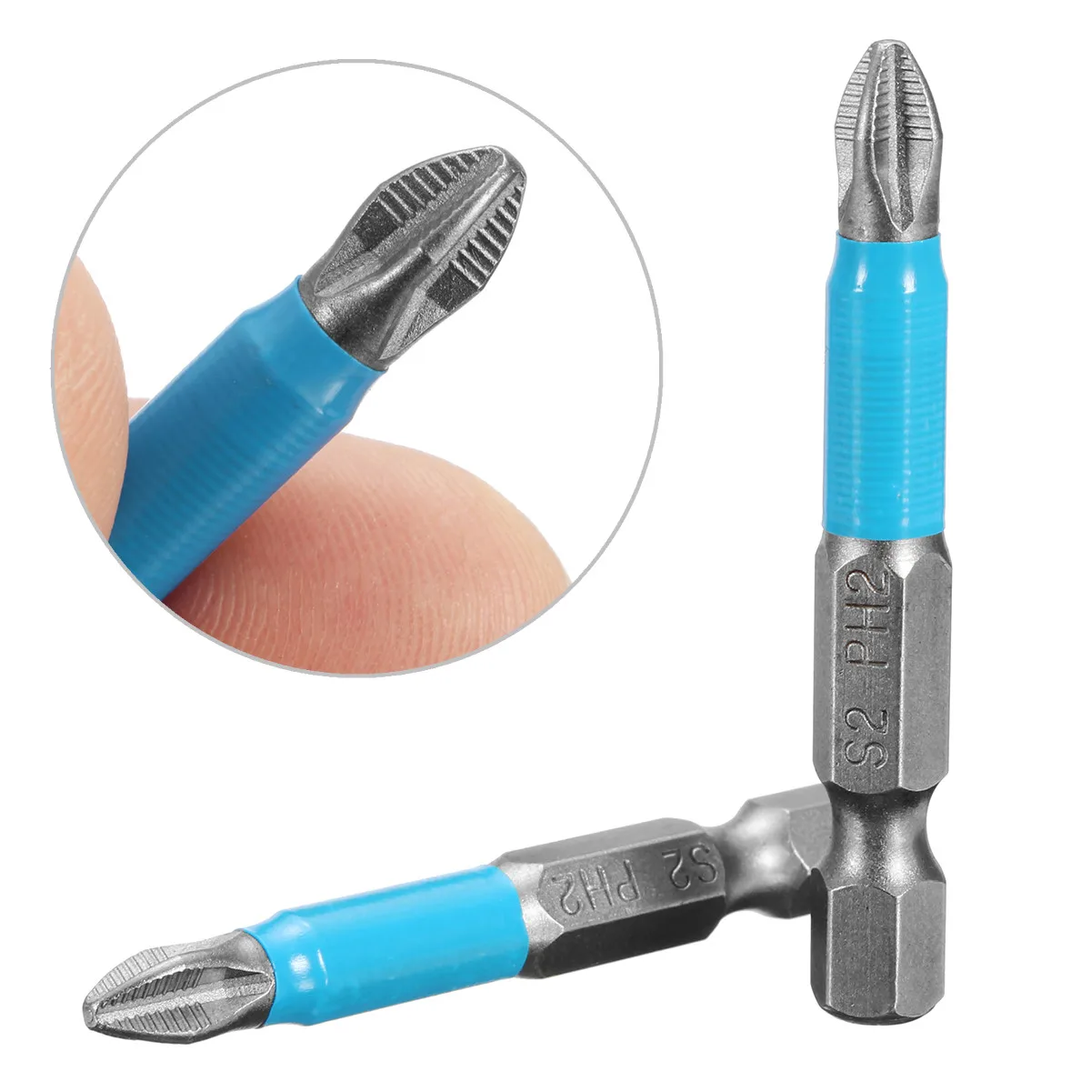 10Pcs 50mm PH2 Screwdriver Bit Set 1/4" Hex Shank Anti Slip