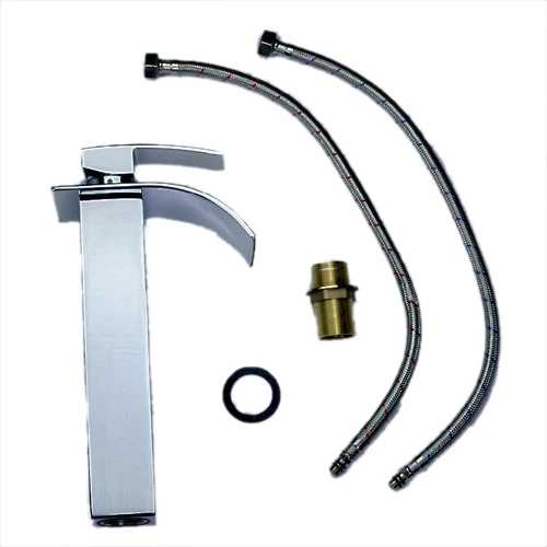 

Single Handle Waterfall Bathroom Vanity Sink Centerset Lavatory Faucet, Tall Chrome