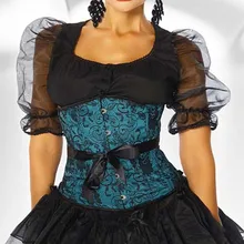 Корсет под грудь для взрослых, Женский атласный Бурлеск с вышивкой, вечерние корсеты