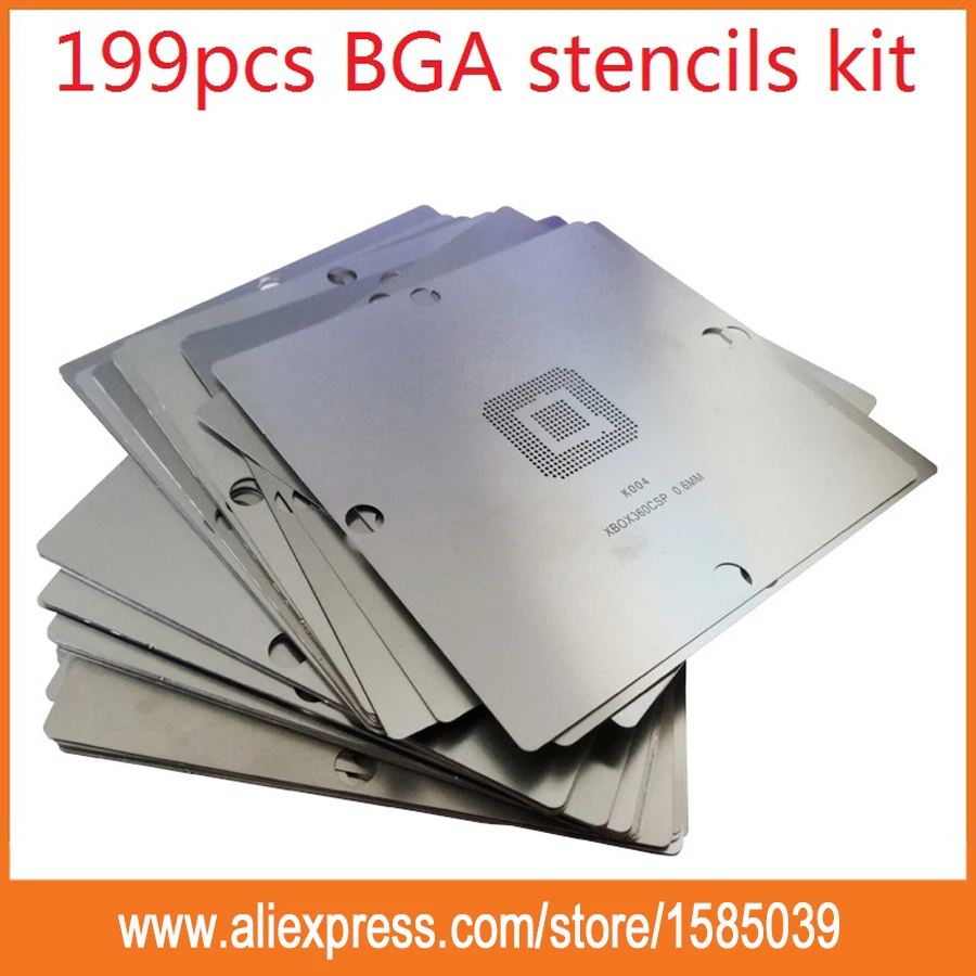 199pcs BGA Stencil BGA Universal Reballing Stencil Kit Direct Heating