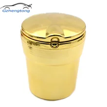 Gzhengtong Автомобильный светодиодный светильник пепельница автомобильный для сигарет держатель чашка модная автомобильная пепельница со светодиодной подсветкой Портативный для Cadillac золотой цвет