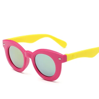 

Laura Fairy Fashion Style Color Block Children Sunglasses Round Shape Lens Design Wide Frame Sun Glasses occhiali da sole donna