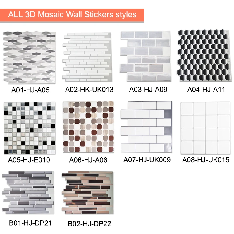 1PC/5PCS 3D Wall Sticker Mosaic Brick Self-Adhesive Wall paper for Kitchen Home DIY Wall Stickers Wall Decal Sticker Waterproof 1PC/5PCS 3D Wall Sticker Mosaic Brick Self-Adhesive Wall paper for Kitchen Home DIY Wall Stickers Wall Decal Sticker Waterproof