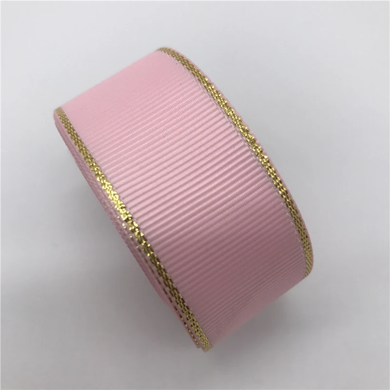 5 ярдов "(25 мм) золотая металлическая корсажная лента для кромки лента бант для волос свадебное Рождественское украшение Полиэфирная Лента Сделай Сам Шитье - Цвет: Pink