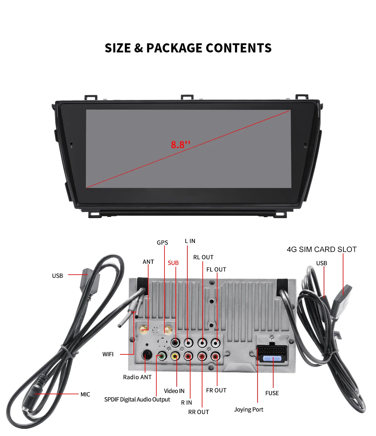 Best JOYING Android 8.1 Car Radio 8.8 inch Screen Octa Core 4GB Ram 64GB Rom Support 4G& DSP stereo GSP for Toyota Corolla 2014-2016 19