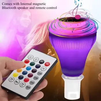 

Led Lamp Led Bulb E27 18W 100-240V Wireless 4.0 Bluetooth Music LED Light Bulb Colorful Flame Lamp With Remote Control