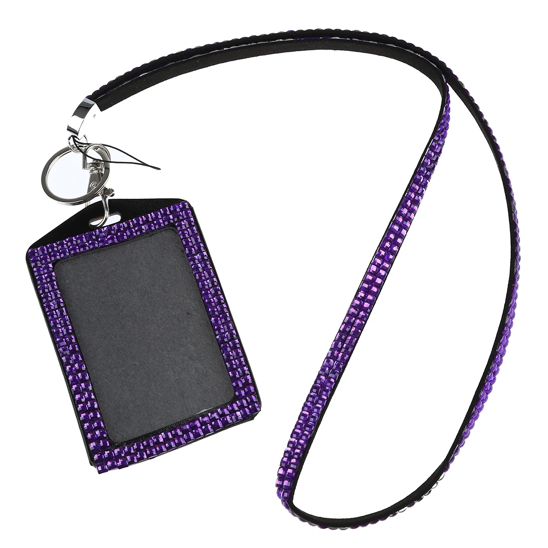 Rhinestone Bling Crystal Custom Lanyard Vertical ID Badge Holder