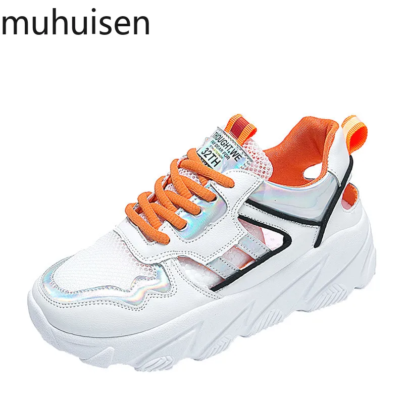 

Mesh Women Shoes Sneakers Wild Hollow Out Wedge Platform Shoes Breathable Summer 2019 New Small White Shoes Women