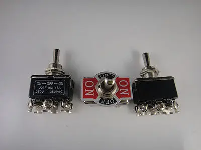 

5pcs 6-Pin Toggle DPDT ON-OFF-ON Momentary Switch 15A 250V