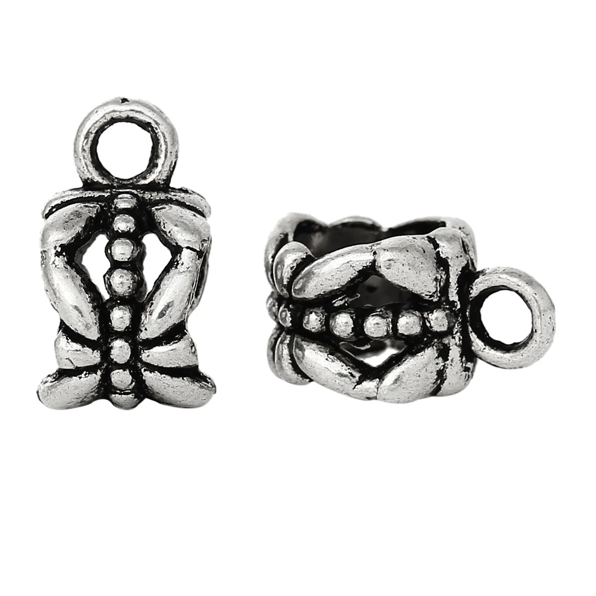 DoreenBeads 50 шт. серебряного цвета бусины разделители 11x8 мм подходят для европейского