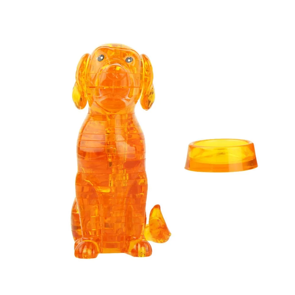 3D кристалл головоломки собака DIY головоломки миниатюрная Сборная модель подарок декор желтый