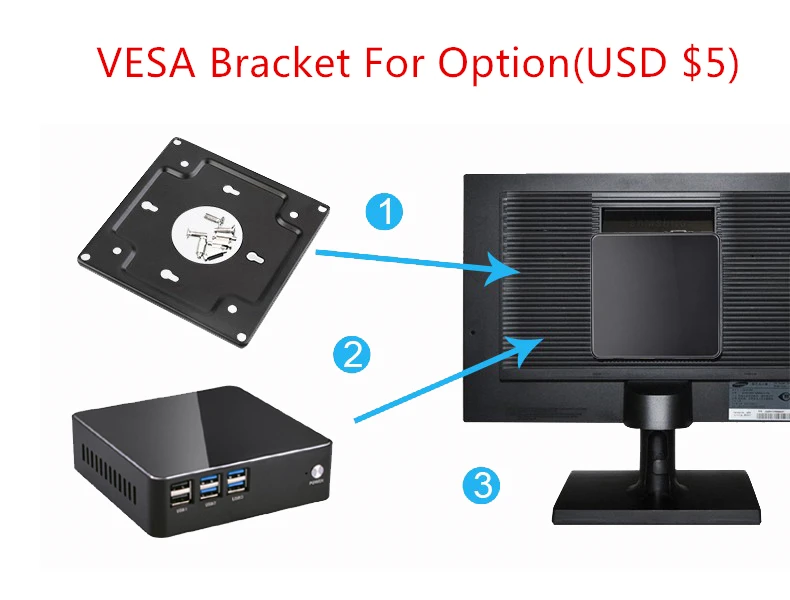 Настольный Мини ПК Intel Core i7 5500U i5 5200U i3 5005U процессор Windows 7/8/10, Linux HDMI VGA 300 м Wi-Fi неттоп Minipc