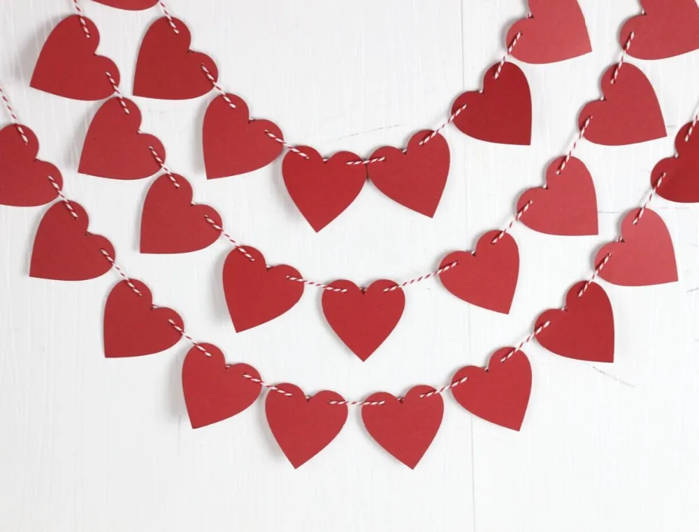 2 шт. День Святого Валентина декор, Свадебный венок, Валентина наряд для фотосессий, DIY красное сердце гирлянды