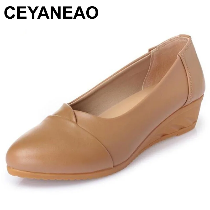 

CEYANEAO New Spring Autumn Women Flat Shoes Comfortable Soft Real Leather Shoes Casual Shoes Women Flats Wild Loafer Shoes E1928