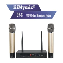 IiiMymic DF-G Двухканальный UHF беспроводной микрофон Система со звуковым эффектом 2 металла ручной микрофон для караоке DJ церкви