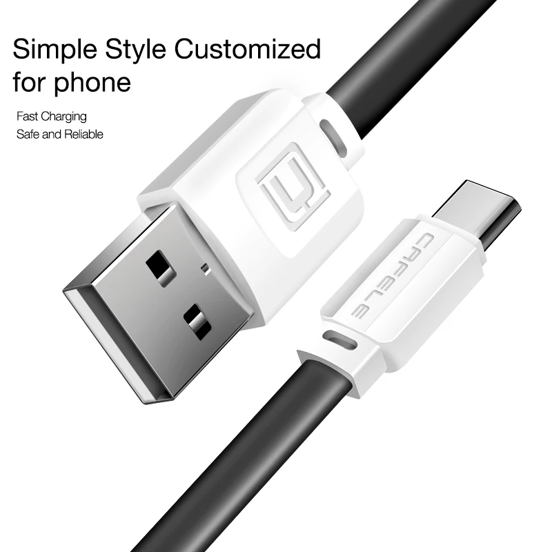 Caja protectora Cafele USB Cable de tipo C para Xiaomi 8 plana tipo-C Cable para Huawei P20 la transmisión rápida de datos cargador tipo C para Xiaomi 8 SE