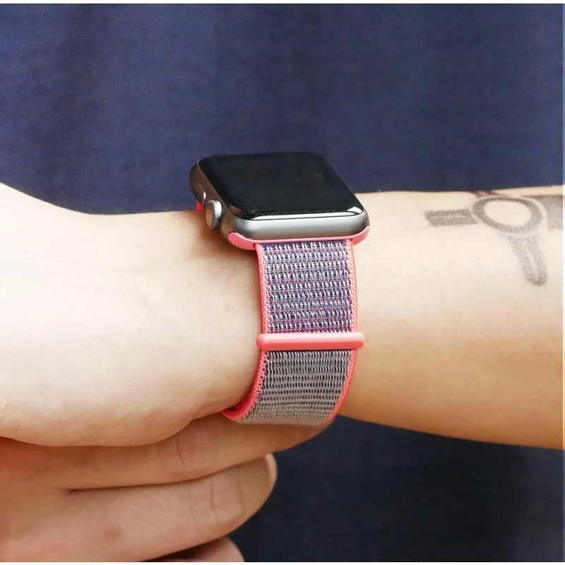 Мягкий нейлоновый ремешок для Apple Watch 44 мм 40 42 38 1 2 3 4 браслет iWatch + защита