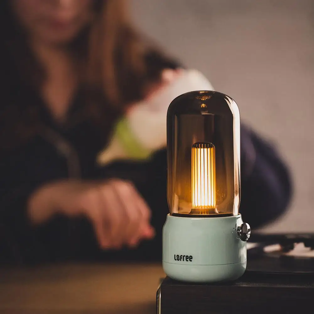 XIAOMI MIJIA LOFREE Ночная переносная лампа свеча окружающий свет Изысканная Зарядка Светодиодный настольный светильник Внутреннее и наружное освещение