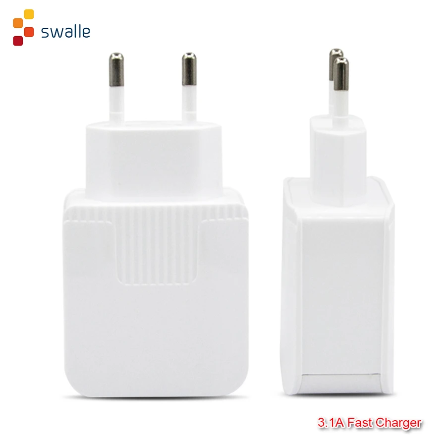 

Swalle 3.1A USB Mobile Phone Charger Universal Fast Charging Phone Wall Adapter For Iphone Samsung Xiaomi Huawei Tablet Charger