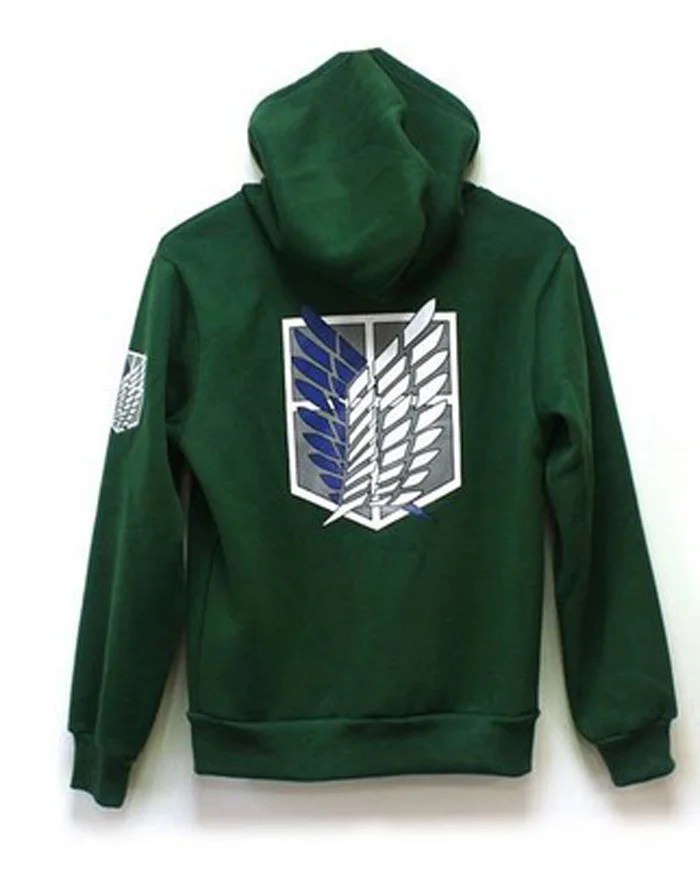 2 Colors Anime Attack on Titan Unisex Cosplay Costume Green Black Hoodie Scouting Legion Hooded Jacket