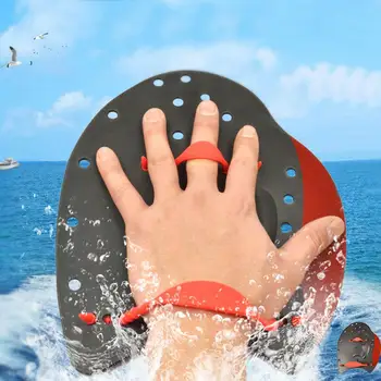 

1 Pair Adjustable Webbed Gloves Swimming Strokes Training Practice Hand Paddles