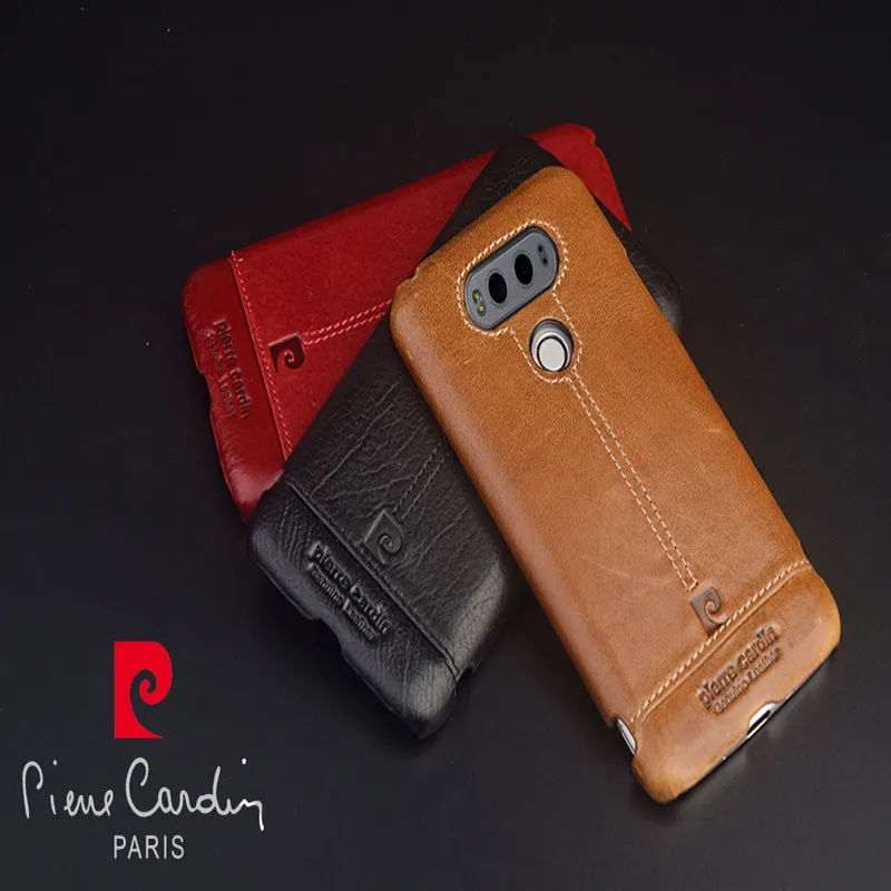 

Pierre Cardin Hot Sale Brand Genuine Leather Hard Back Cover For LG V20 Luxury Leather Phones Case Cover Free Shipping New style