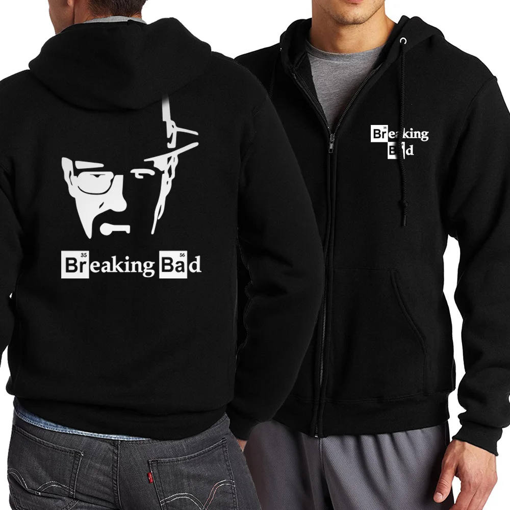 Breaking Bad Heisenberg куртка весенне-осенние куртки мужские модные толстовки с капюшоном Приталенный свитшот размера плюс для фанатов - Цвет: Black 2
