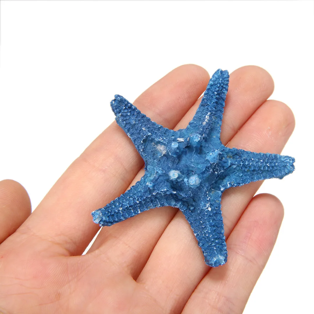 3pcs Mediterranean Sea Star White/Blue Resin Starfish Home Table Display Craft Wedding Decorative Ornament