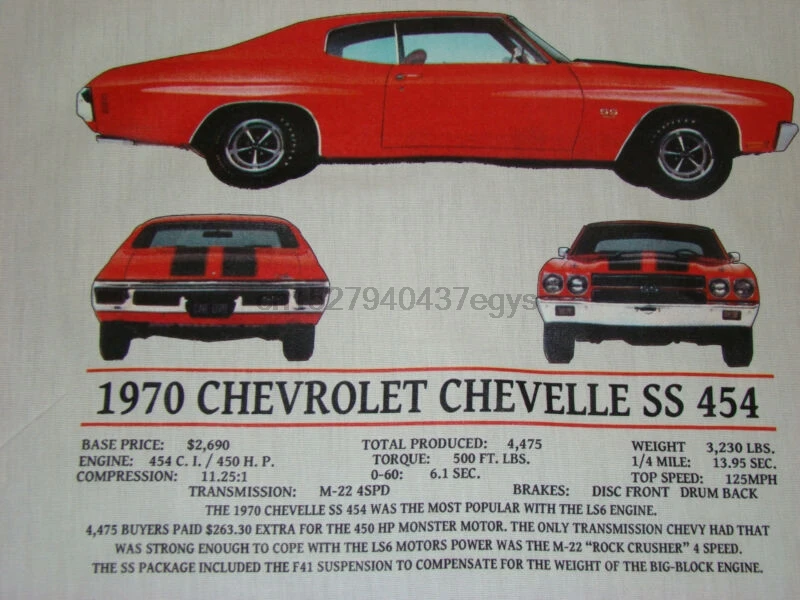 CHEVROLET CHEVELLE SS 454 SHORT SLEEVE CHEVROLET CHEVELLE SS 454 SHORT SLEEVE
