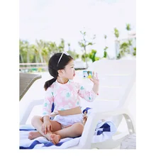 Y67 пляжный комплект бикини для девочек, милый детский купальник для девочек, юбка для девочек, купальный костюм с длинными рукавами, Солнцезащитная пляжная одежда, купальник