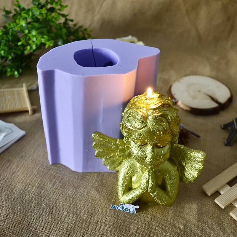 

Prayer Angel Candle Silicone Mold for Soap Making Mould DIY Handmade Craft Resin Clay Decorating Tool