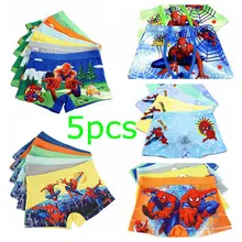 Красивые Детские трусы для мальчиков, трусы для мальчиков, хлопковые трусы с рисунком Человека-паука для мальчиков, шорты, детские трусики, детское нижнее белье, От 3 до 11 лет