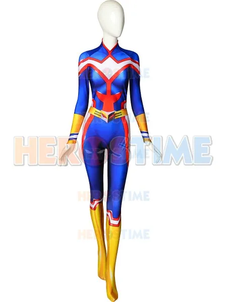 Женский костюм для косплея All Might My Hero Academia Boku no с 3D принтом Зентаи из лайкры
