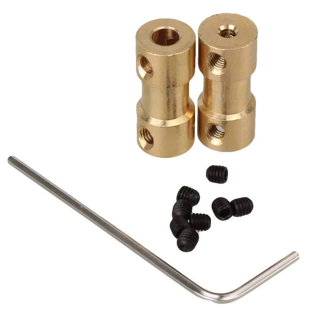 2 x Brass Shaft Coupling Coupler Motor Transmission Motor Connector 2