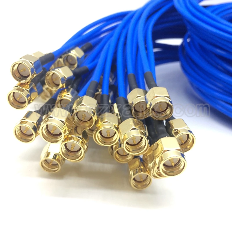 Коннектор JX 1 шт. SMA к прямой радиочастотный коаксиальный кабель папа RG405 086 синий