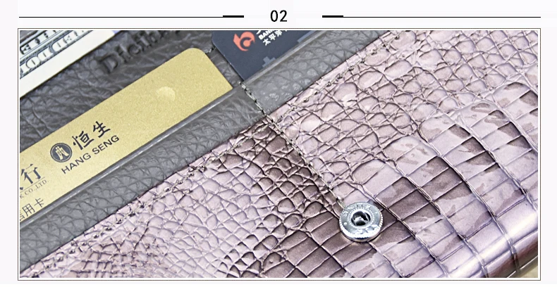 DICIHAYA Brand Genuine Leather Women Wallets Crocodile Print Long Hasp Zipper Wallet Ladies Clutch Bag Purse Female Luxury 2019
