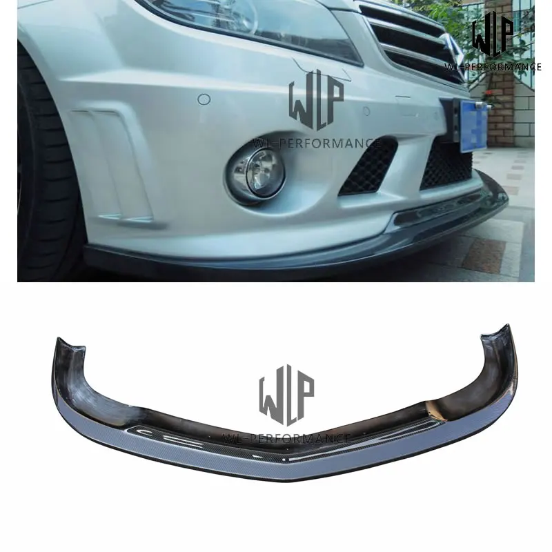 

W204 High Quality Carbon Fiber Front Lip Splitter Car Styling For Mercedes Benz C Class W204 C63 AK Style Car Body Kit 2007-2011