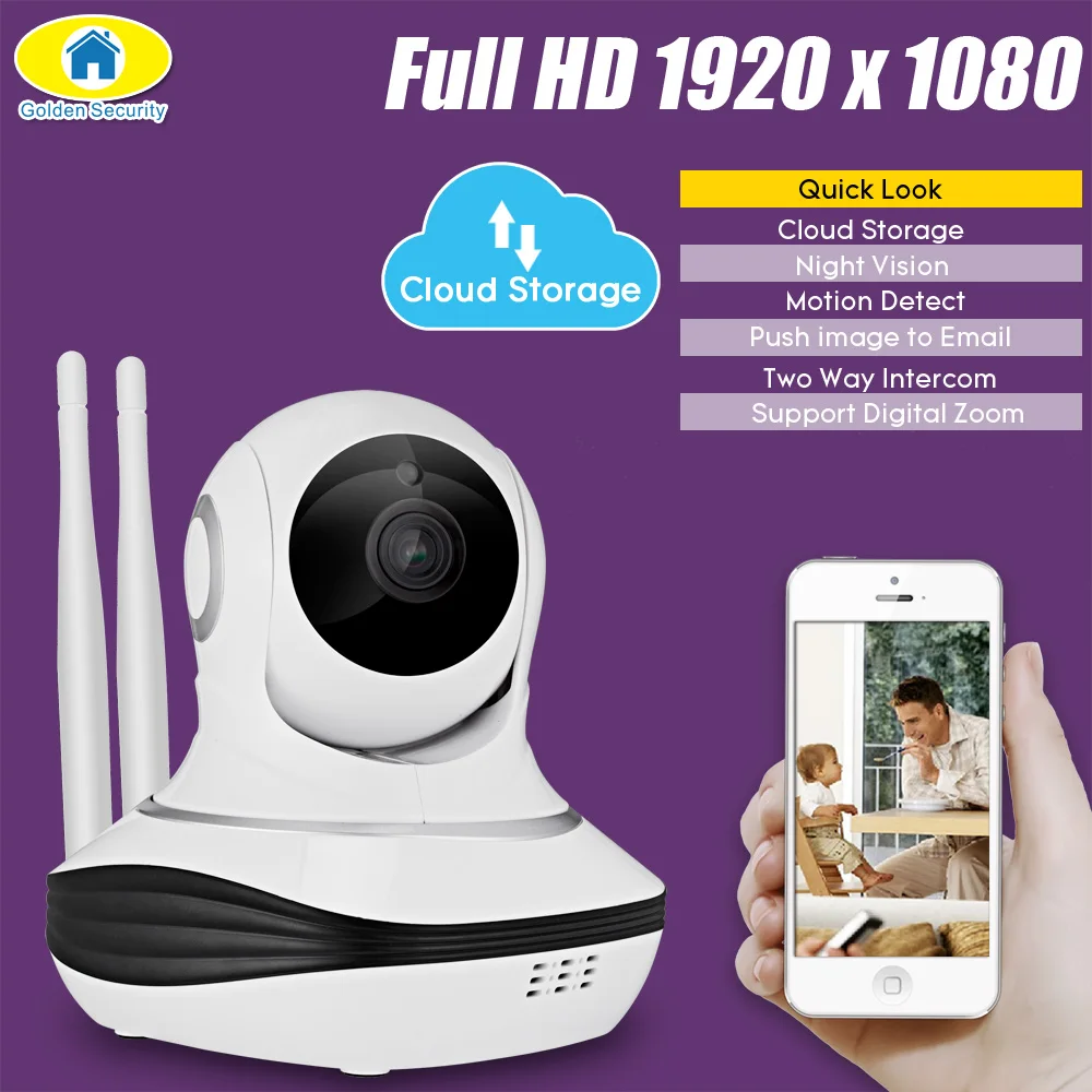 Golden Security Full HD 1080P IP Camera Cloud Storage Wireless Home