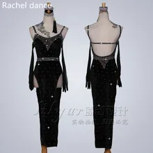 Платье для латинских танцев, женский топ с открытой спиной, неровное сальса, Танго, Румба, Фламенго, бальные костюмы для латинских танцев