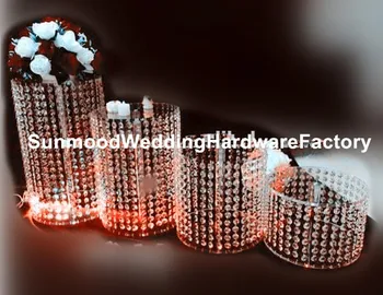 

Gorgeous wedding flower stand centerpiece with hanging crystal make in acrylic