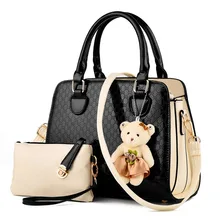 2017 Nouveau Femmes de la Haute Société Style De Mode Sacs À Main Sucrerie Femelle Couleur PU En Cuir D’épaule Simple Sacs Dames Composite Sacs
