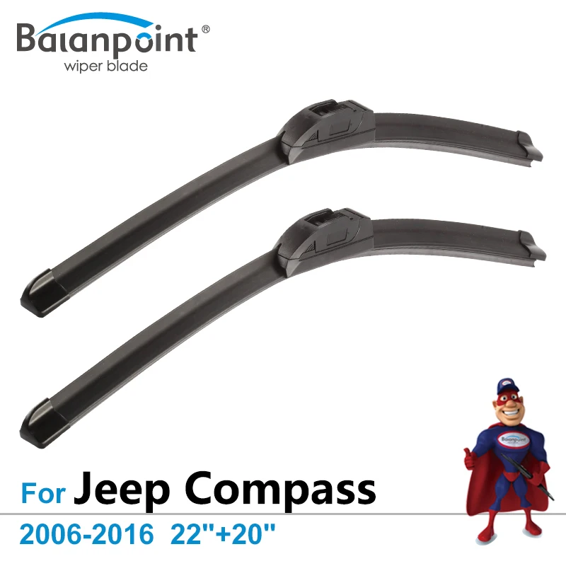 Wiper Blades for Jeep Compass 2006 2016 22"+20", Set of 2, Top