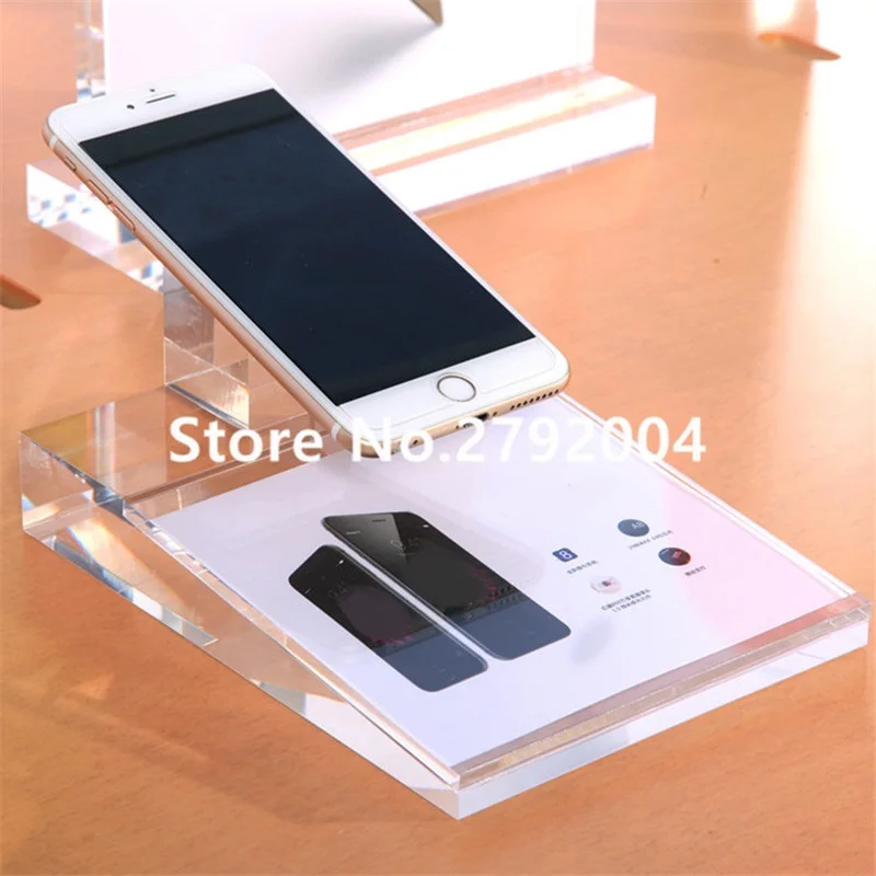 transparente plexiglass display stand para o telefone 05